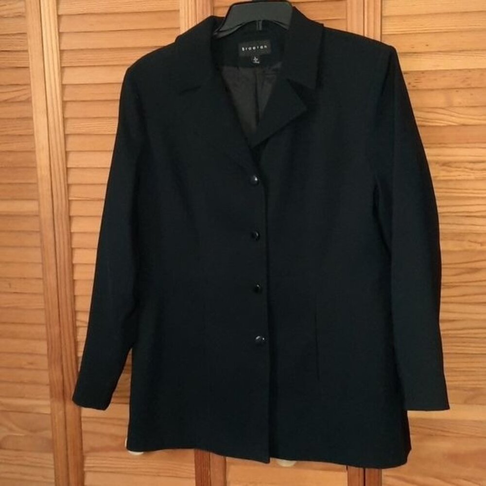 Braetan Black Snap Up Dress Jacket Coat Size Large.